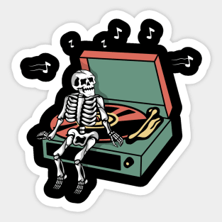 Music and Skull, Music and skeleton, Musician Skull, Musician Skeleton Sticker